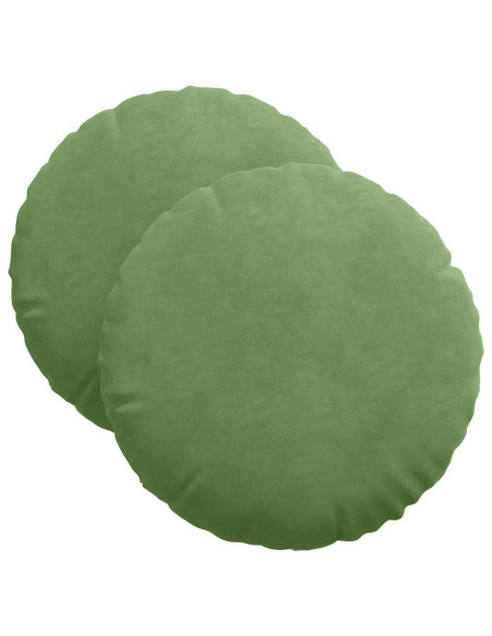 Cuscini per Seduta 2 pcs Verde chiaro Ø 40 x 13 cm Velluto