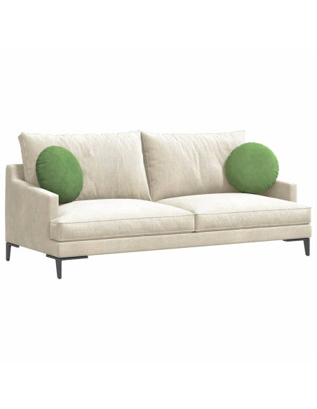 Cuscini per Seduta 2 pcs Verde chiaro Ø 40 x 13 cm Velluto