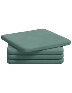 Cuscini per Seduta 4 pcs Verde Mare 40 x 40 x 3 cm Velluto 2