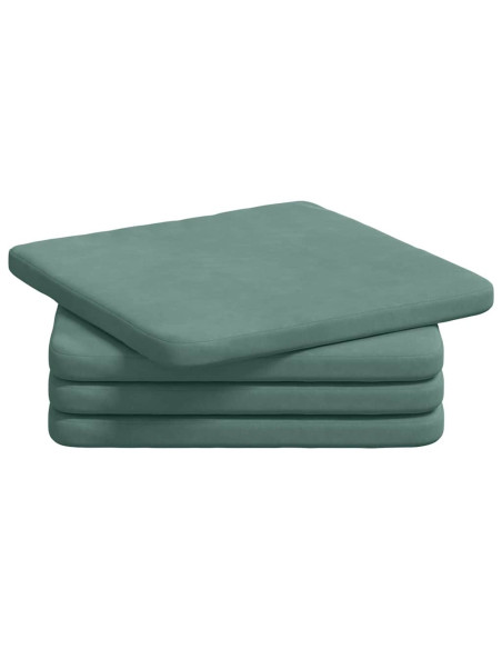 Cuscini per Seduta 4 pcs Verde Mare 40 x 40 x 3 cm Velluto