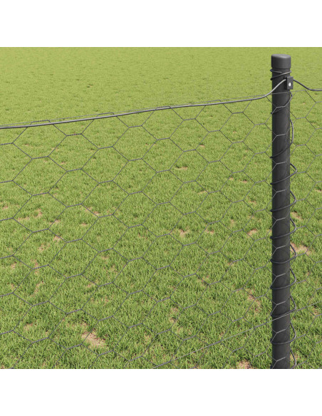 Recinzione Esagonale Grigio 1,6 x 25 m PVC