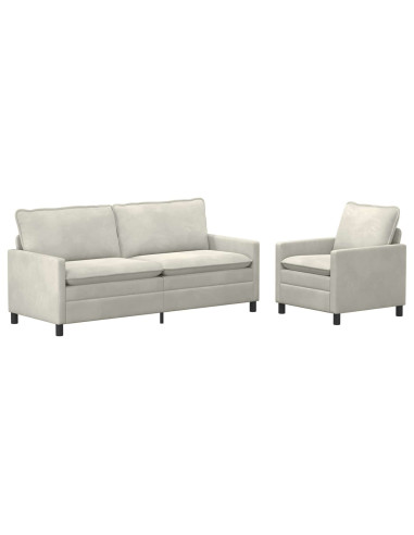 Set di divani 2 pcs Crema Velluto