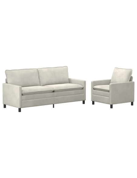 Set di divani 2 pcs Crema Velluto