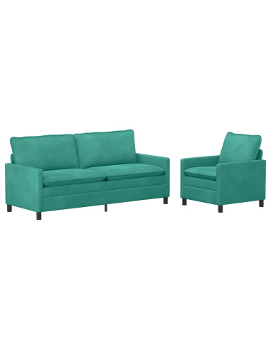 Set di divani 2 pcs Turchese Velluto