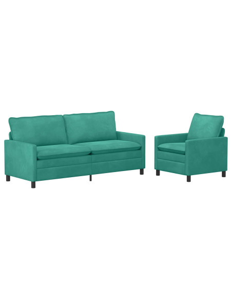 Set di divani 2 pcs Turchese Velluto