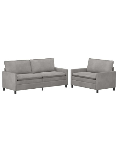 Set di divani 2 pcs Grigio Chiaro Velluto