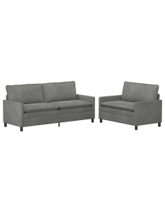 Set di divani 2 pcs Grigio Scuro Velluto 2