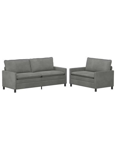 Set di divani 2 pcs Grigio Scuro Velluto