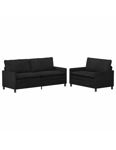 Set di divani 2 pcs Nero Velluto