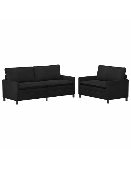 Set di divani 2 pcs Nero Velluto
