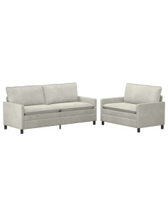 Set di divani 2 pcs Crema Velluto 2