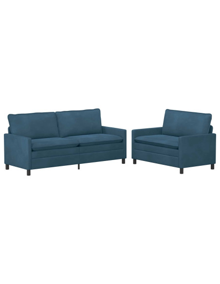 Set di divani 2 pcs Blu Velluto