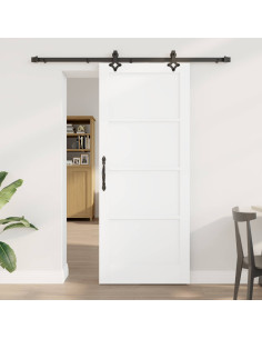 Porta scorrevole Bianco e Nero 83 x 202 cm