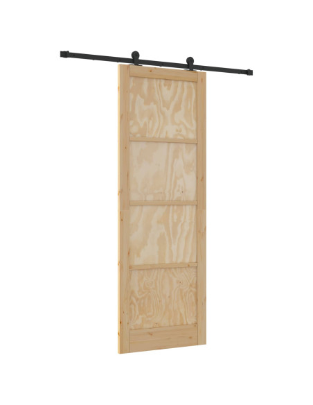 Porta scorrevole Naturale e Nero 83 x 232 cm