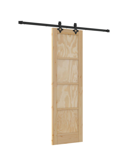 Porta scorrevole Naturale e Nero 61 x 198,5 cm