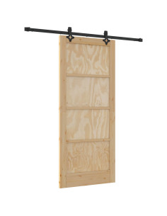 Porta scorrevole Naturale e Nero 86 x 198,5 cm 2