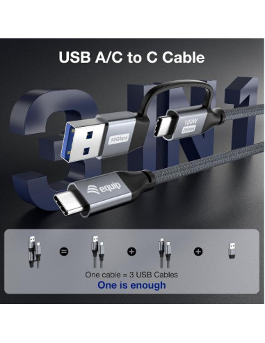 2 IN 1 USB 3.2 GEN 2X2 C TO C 3M
