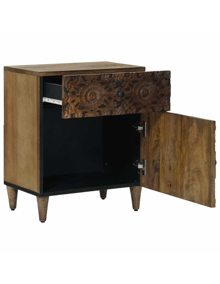 Mobiletto da Letto con cassetto Marrone 50 x 33 x 60 cm