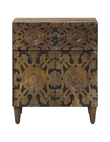 Mobiletto da Letto con cassetto Marrone 50 x 33 x 60 cm