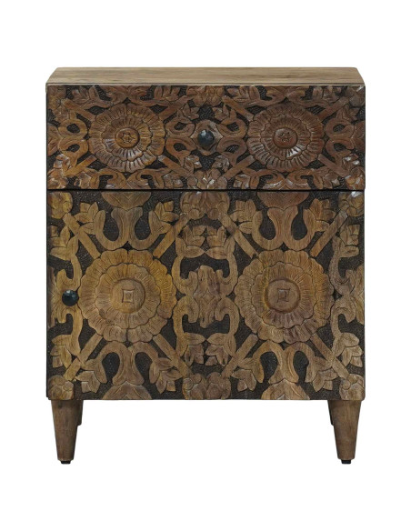 Mobiletto da Letto con cassetto Marrone 50 x 33 x 60 cm