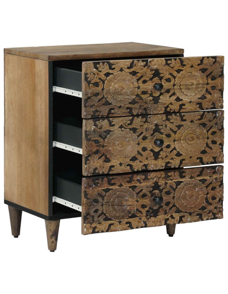 Mobiletto da Letto con cassetto Marrone 50 x 33 x 60 cm