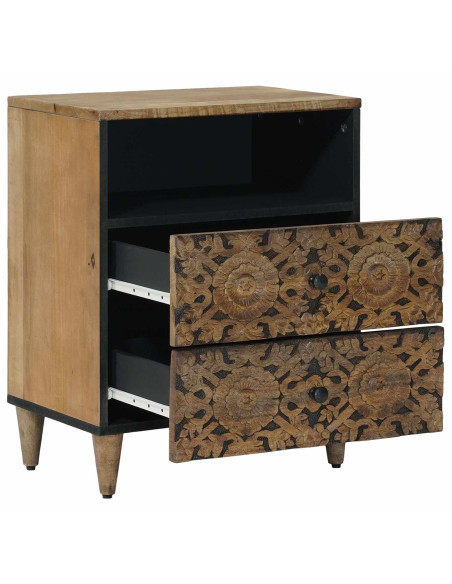 Mobiletto da Letto con cassetto Marrone 50 x 33 x 60 cm