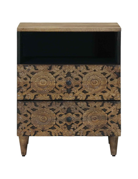 Mobiletto da Letto con cassetto Marrone 50 x 33 x 60 cm