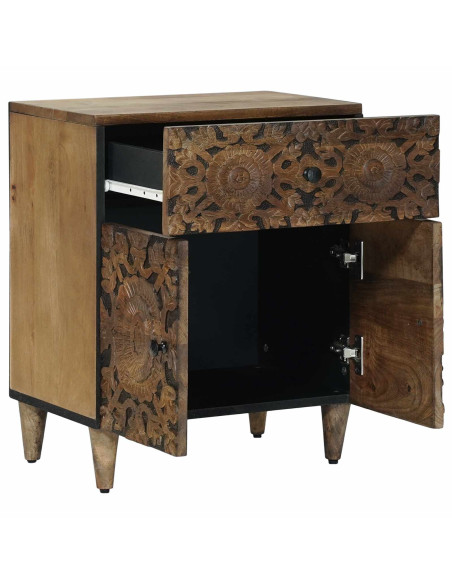 Mobiletto da Letto con cassetto Marrone 50 x 33 x 60 cm