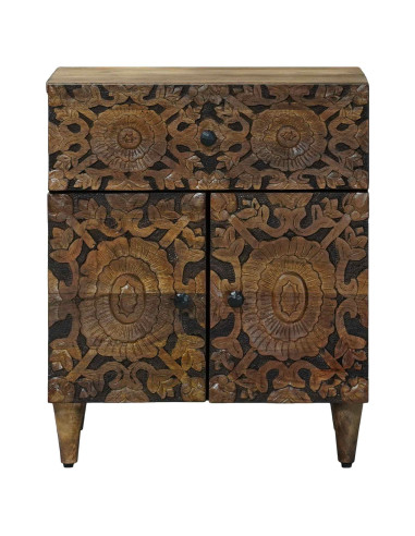 Mobiletto da Letto con cassetto Marrone 50 x 33 x 60 cm