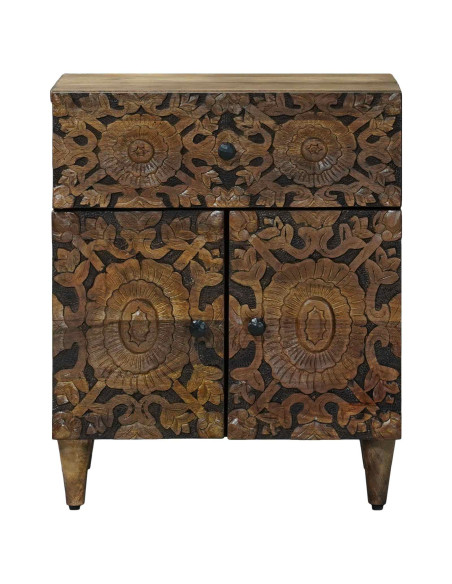 Mobiletto da Letto con cassetto Marrone 50 x 33 x 60 cm