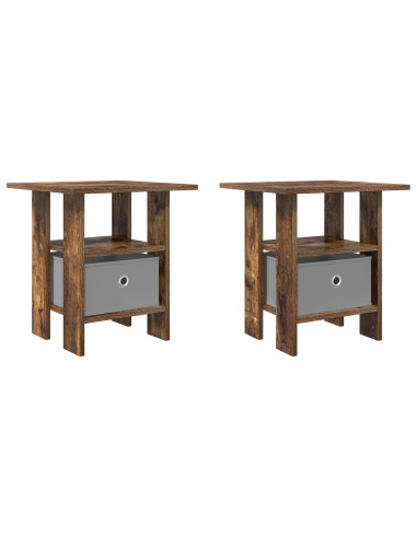 Comodino 2 pcs Rovere fumé 41 x 40 x 45 cm Legno multistrato