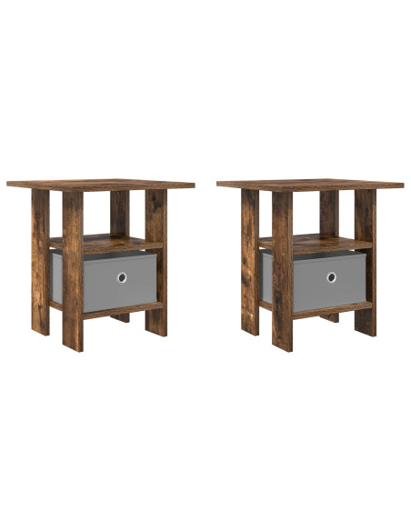 Comodino 2 pcs Rovere fumé 41 x 40 x 45 cm Legno multistrato