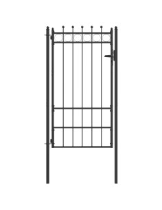 Cancello per recinzione HORST 100 x 175 cm Metallo Nero 2