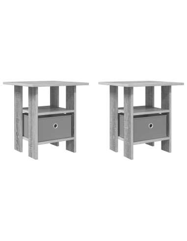 Comodino 2 pcs Grigio Sonoma 41 x 40 x 45 cm Legno multistrato
