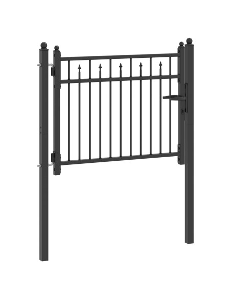 Cancello per recinzione HORST 100 x 75 cm Metallo Nero
