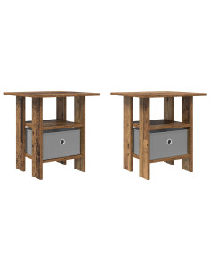 Comodino 2 pcs Legno vecchio 41 x 40 x 45 cm Legno multistrato 2