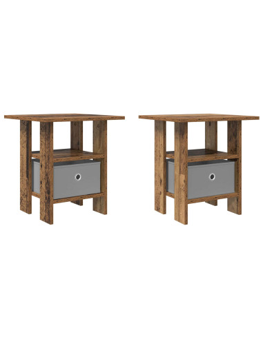 Comodino 2 pcs Legno vecchio 41 x 40 x 45 cm Legno multistrato