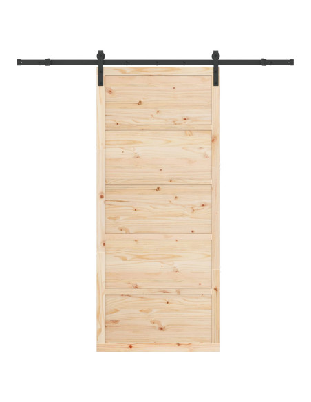 Porta scorrevole Naturale 90 x 208 cm Legno Massello di Pino