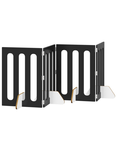 Recinto pieghevole per animali 4 pcs Rovere Nero