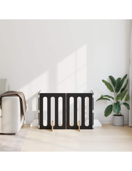 Recinto pieghevole per animali 4 pcs Rovere Nero