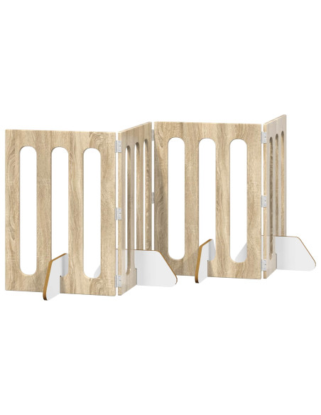 Recinto pieghevole per animali 4 pcs Rovere Sonoma