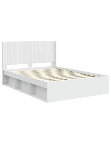 Struttura del letto con stoccaggio e testata Bianco