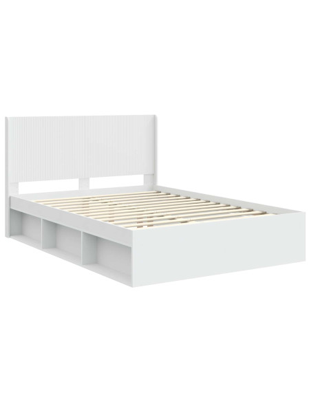 Struttura del letto con stoccaggio e testata Bianco