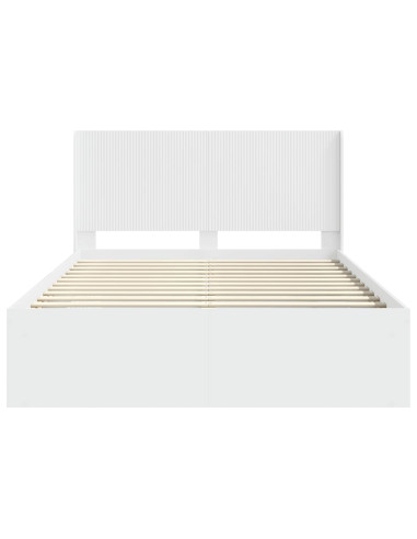 Struttura del letto con stoccaggio e testata Bianco
