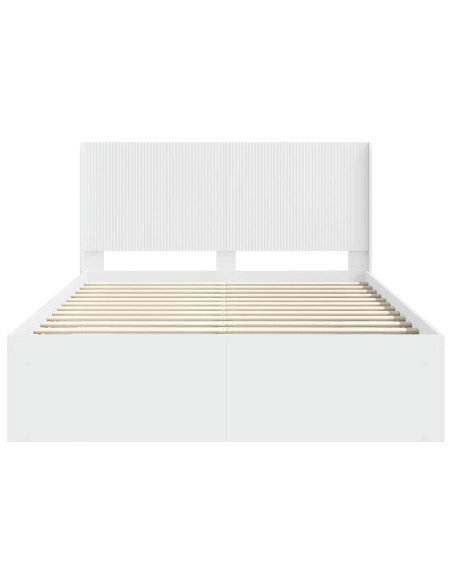 Struttura del letto con stoccaggio e testata Bianco