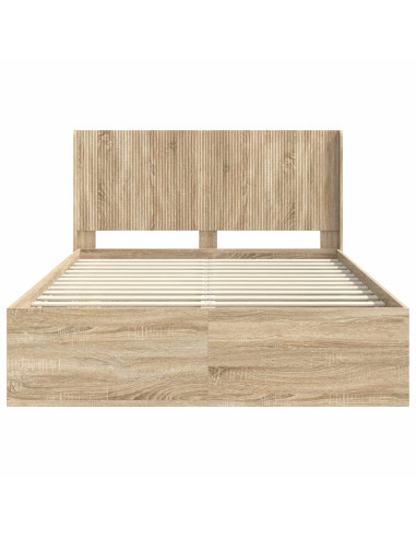 Struttura del letto con stoccaggio e testata Rovere Sonoma