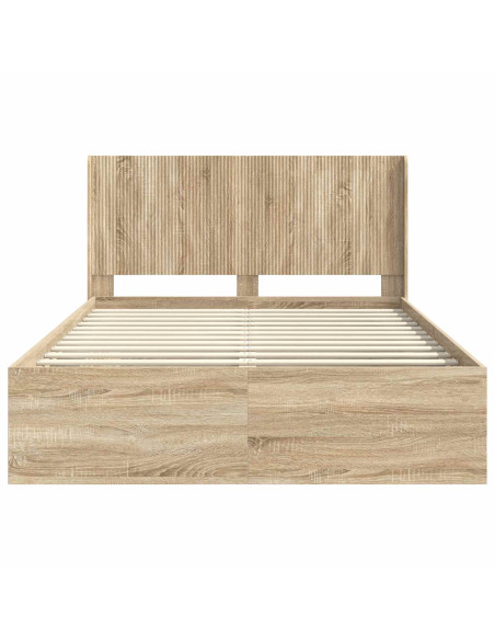 Struttura del letto con stoccaggio e testata Rovere Sonoma