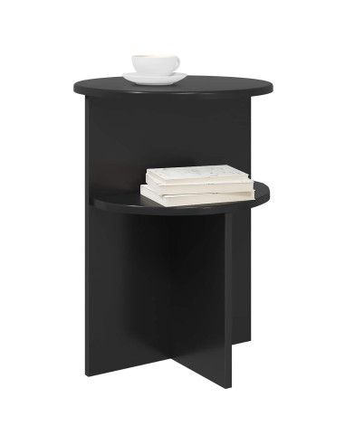 Tavolo laterale Rovere Nero Ø 39,5 x 55 cm Legno ingegnerizzato