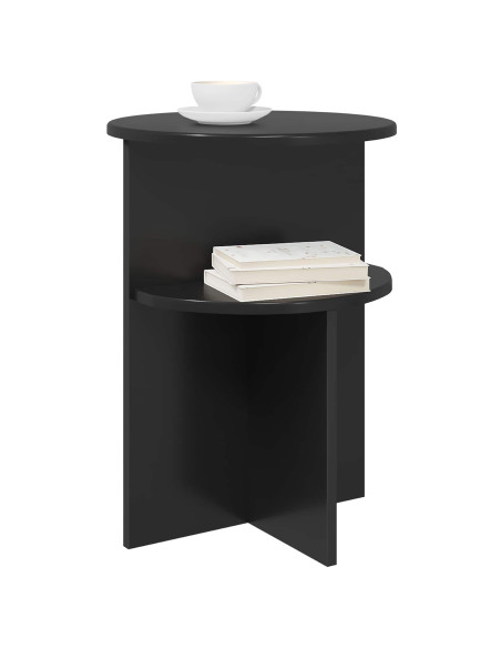 Tavolo laterale Rovere Nero Ø 39,5 x 55 cm Legno ingegnerizzato
