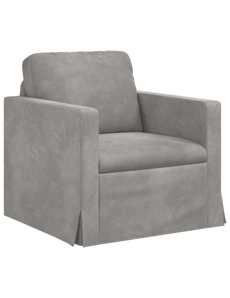 Set di divani 2 pcs Grigio chiaro 198 x 78 x 80 cm Velluto